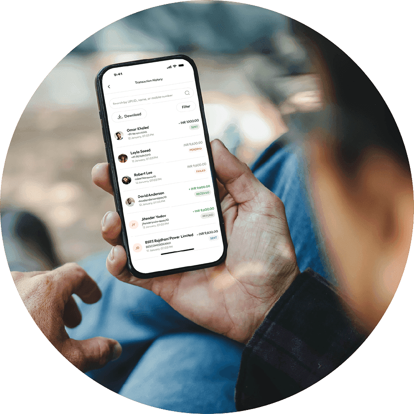 Transaction details on mobile